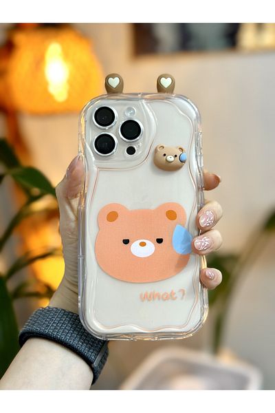 Go Aksesuar حافظة سيليكون متوافقة مع Iphone 14 PRO مع حافظة سيليكون بتصميم لعبة الأذن