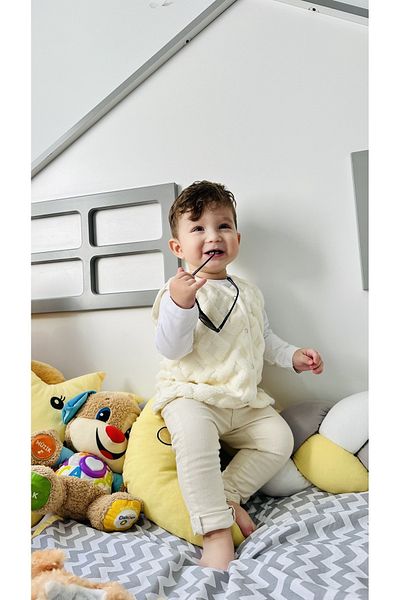 TD Collection Teddy Plush Baby/Child Vest, Cream Color New Year, New Year Gift Package