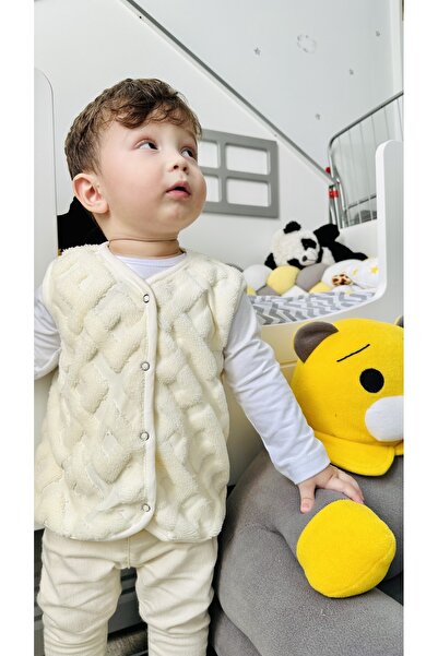 TD Collection Teddy Plush Baby/Child Vest, Cream Color New Year, New Year Gift Package