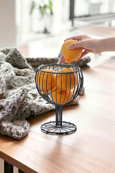 boz concept home Coș de fructe de bucătărie din metal, sârmă cu aspect de pahar decorativ