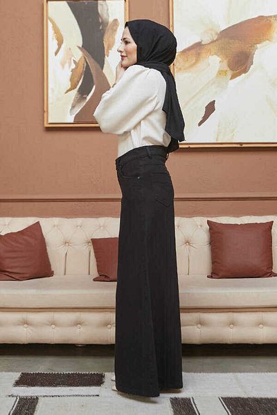 Neways 1162-Denim Trousers Skirt Black