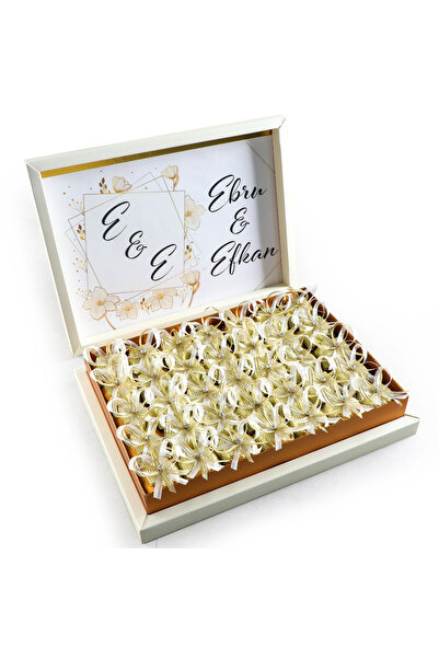 Hacı Şerif Söz-nişan-nikah Gold Tektaş Dekorlu Baton Çikolata (krem Kutu)