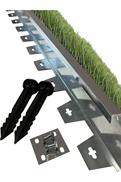 Lux Garden Sert Düz Metal Galvaniz Çim Ayırıcı 6 M 3 xt 2 M Çim Sınırlayıcı Ayıracı Çim Ayracı Çim Ayırıcı