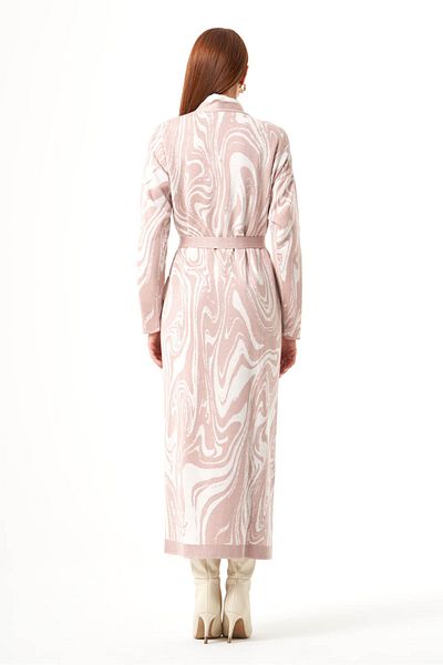 Mizalle Special Patterned Knitwear Powder Cardigan