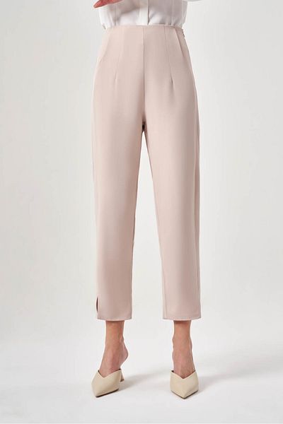 Mizalle Basic Beige Trousers with Darts
