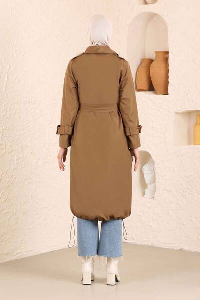 ZÜLAYS Eteği Büzmeli Trenç Taba