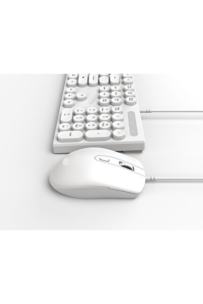 batcell MK-119 Retro Daktilo Klavye Mouse Set Kablolu