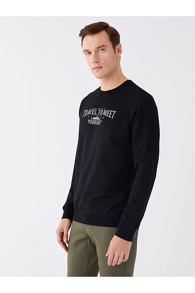 LC Waikiki Ανδρικό φούτερ LCWAIKIKI Classic Crew με μακρυμάνικο στάμπα