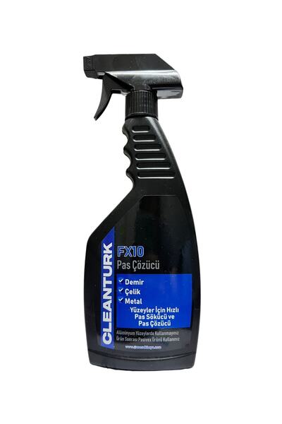 CleanTurk Fx10 En Iyi Pas Sökücü Ve Pas Çözücü Demir Metal Ve Yüzey Pas Temizleme Sprey 500 ml