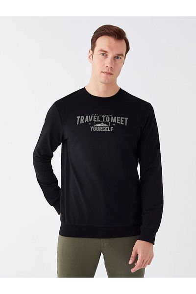 LC Waikiki Ανδρικό φούτερ LCWAIKIKI Classic Crew με μακρυμάνικο στάμπα