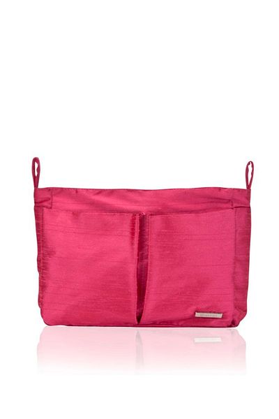 Bakras Fuchsia Pink Silk Slub - Organizer Bag, Gloria S/M 22Cmx16Cm