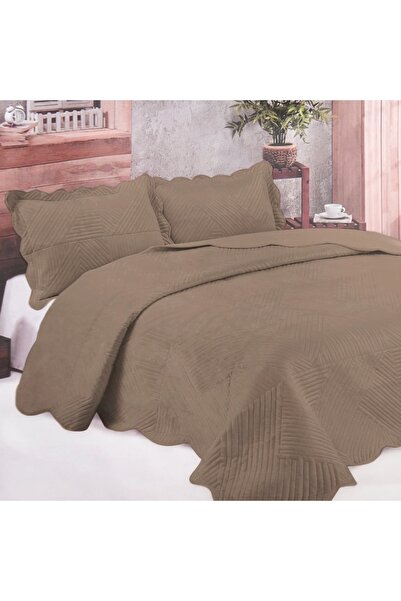 Kristal Çift Kişilik Microplush Yatak Örtüsü Gold