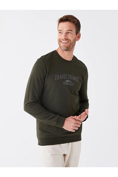 LC Waikiki LCWAIKIKI Classic Crew Neck Long Sleeve Printed Men's Sweatshirt