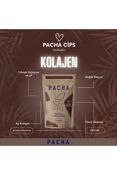 PACHA علبة الكولاجين الطبيعي ورقائق البروتين مع التمر الشهري (30 × 10 جم)
