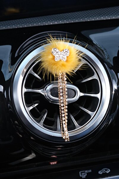 TASARIM ARABAM ATİKE ELİF AKIN عطر مكيف الهواء على شكل فراشة فروي أصفر