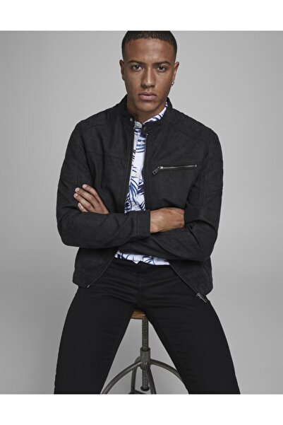 Jack & Jones Jack&jones Suede Black Men's Pu Leather Jacket12147218