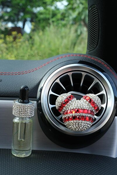 TASARIM ARABAM ATİKE ELİF AKIN عطر باندا فضي مزدوج باجيت أحمر وزجاجة عطر احتي...