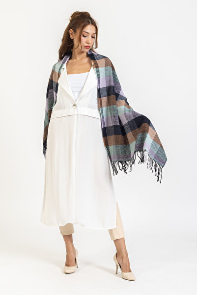 LadyColor Καρό μάλλινο σάλι ώμου - 70x200 εκ. - Ανθεκτικό ακρυλικό