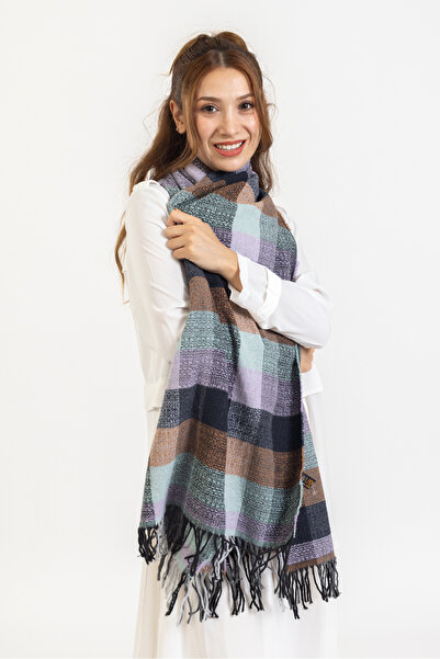 LadyColor Καρό μάλλινο σάλι ώμου - 70x200 εκ. - Ανθεκτικό ακρυλικό
