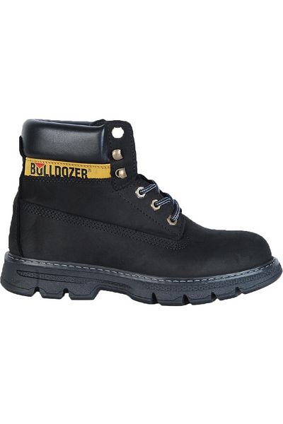 Bulldozer 240516 Γυναικείες Ανδρικές Unisex Μαύρο Γνήσιο Δέρμα Χοντρή Πλατφόρμα Λαστιχένια Σόλα Αθλητικά Χειμερινά Παπούτσια