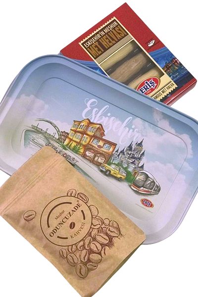 Eriş Helva Met Halva and Turkish Coffee 130 gr & 100 gr - TABLE WITH GIFT