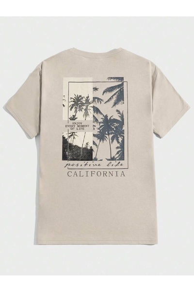 MOONBULL Ανδρικό μπλουζάκι Oversize Positive Life Back Printed