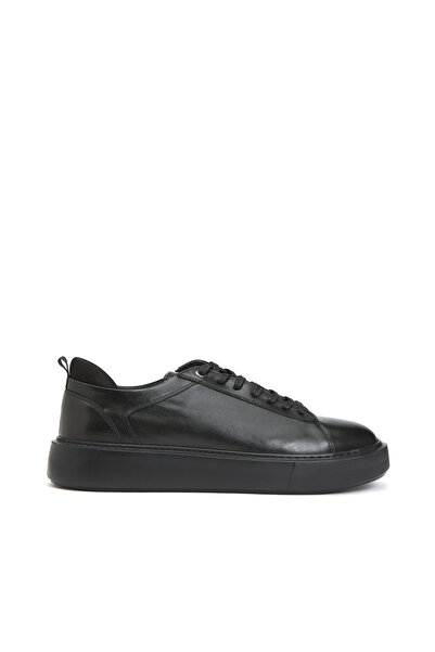 Dıvarese Siyah Erkek Deri Sneaker