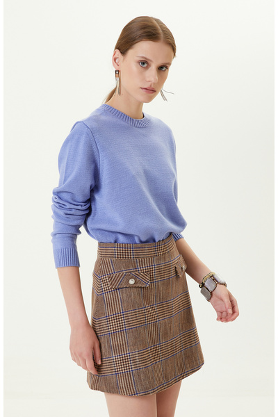 Network Mavi Bisiklet Yaka Triko Kazak