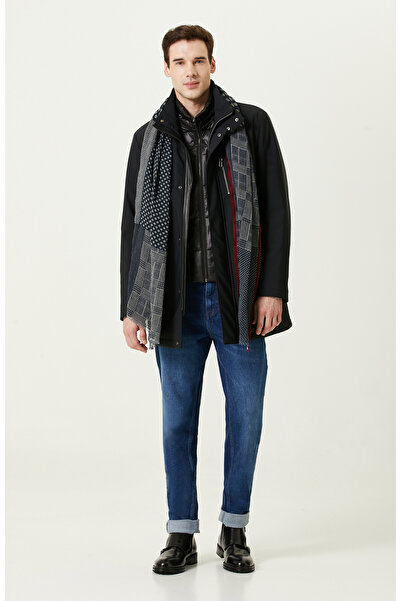 Network Yan Cepli Dik Yaka Siyah Kaban