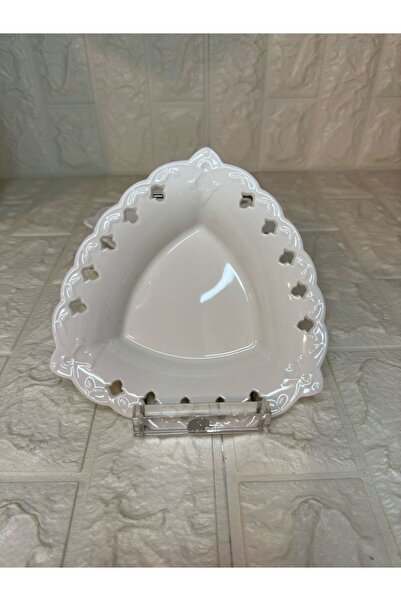 Lavin 3 lü Porselen Dantel Tabak Üçgen