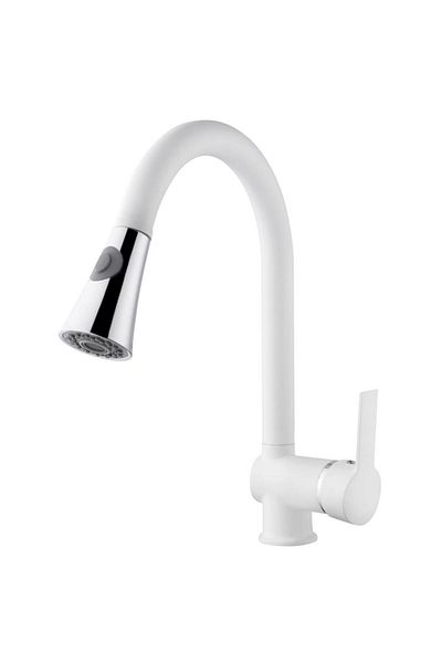 KARE Omega Mix White Spiral Sink Faucet with End Head
