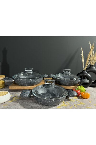 BENA LİFE 6 Parça Yanmaz Yapışmaz Granit Omlet Seti