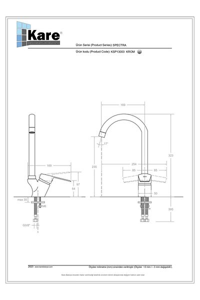 KARE Spectra Mix Sink Faucet (Long Pipe)