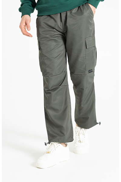 RUBYSTARS Erkek Paçası Ayarlanılabilir Kargo Cepli Paraşüt Pantolon 4356