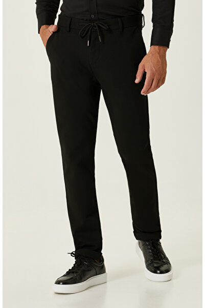 Network Siyah Örme Bağcıklı Pantolon
