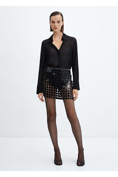 MANGO Woman Skirt with metalic disc
