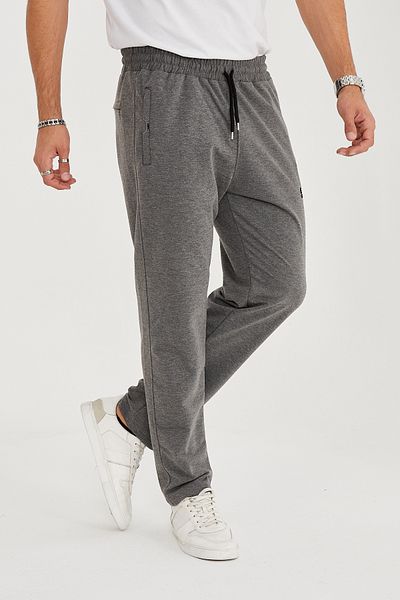 allymoda Pantaloni de trening BATTAL WIDE FLAT pentru bărbați, 100% bumbac ALLY-208