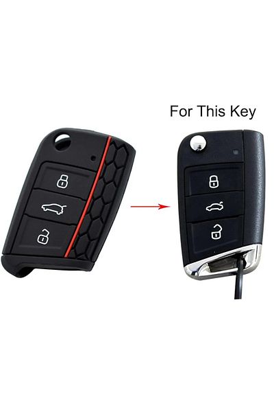 ARDSU Key Case Silicone Protector, Compatible with Wolkswogen Polo Golf 7 Mk7 Tiguan Seat Skoda