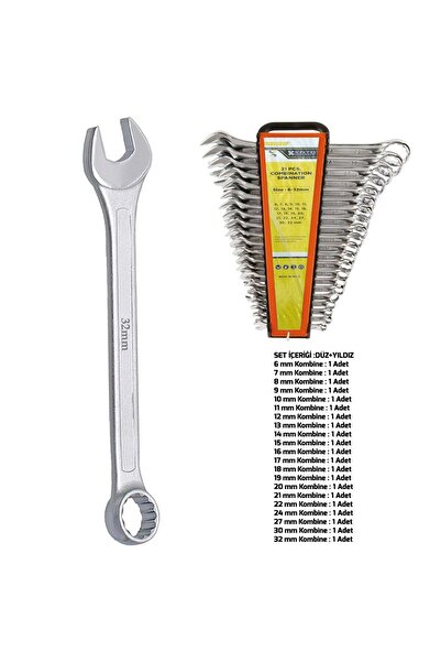 Genel Markalar KOMBİNE ANAHTAR TAKIMI 21 PARÇA 6-32MM DÜZ+YILDIZ HAKTAŞ