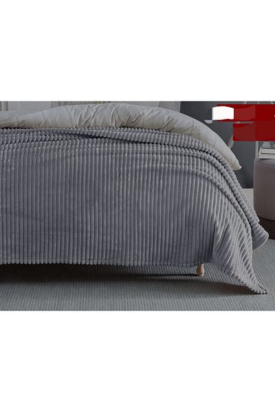 KÜBRAHOME'S Welsoft Striped Single Blanket Gray 160x220 Cm Zebra Casa