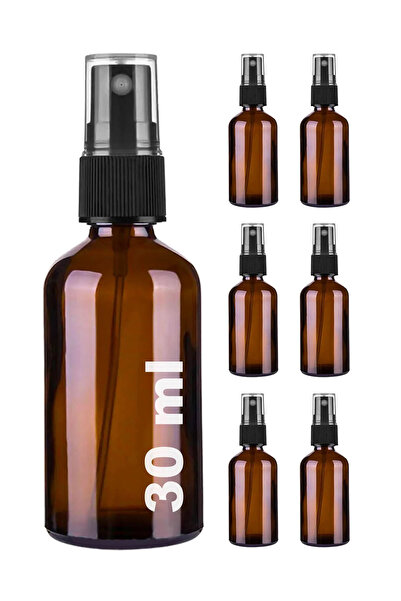 wellLine 30 Ml Amber Sprey Kapaklı Fısfıs Kolonya Dezenfektan Parfüm Cam Şişe...