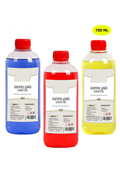 Dünya Magnet Kandil Yağı 3''lü Set Sarı Kırmızı Mavi İç Mekan Herbiri 250 ml....