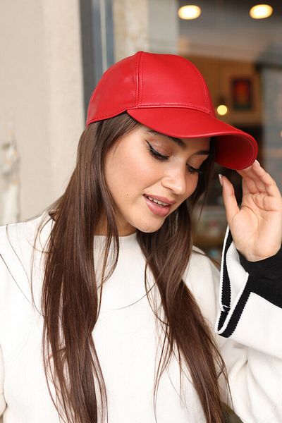 fubileather Unisex Baseball Leather Hat - Genuine Leather Cap