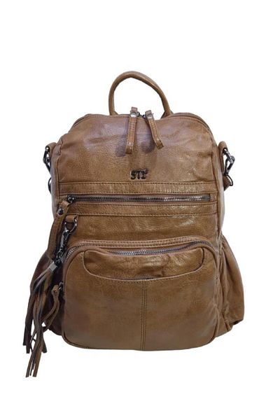 Baginn Y.s.leather Γυναικείο σακίδιο πλάτης Μαλακό συνθετικό δέρμα Λειτουργική χρήση ώμου και σακίδιο πλάτης