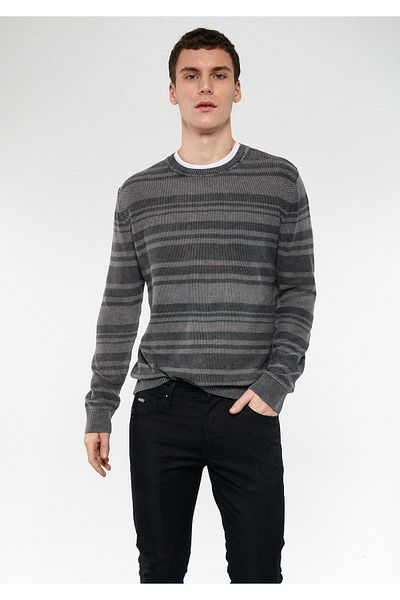 Mavi Striped Gray Sweater Fitted 0710097-80867