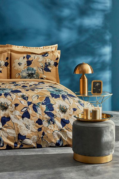 Karaca Home Σετ Παπλωματοθήκη Karen 100% Βαμβακερό Διπλό Σατέν Μπεζ