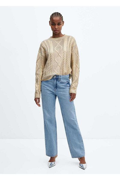 MANGO Woman Pulover tricotat cu folie