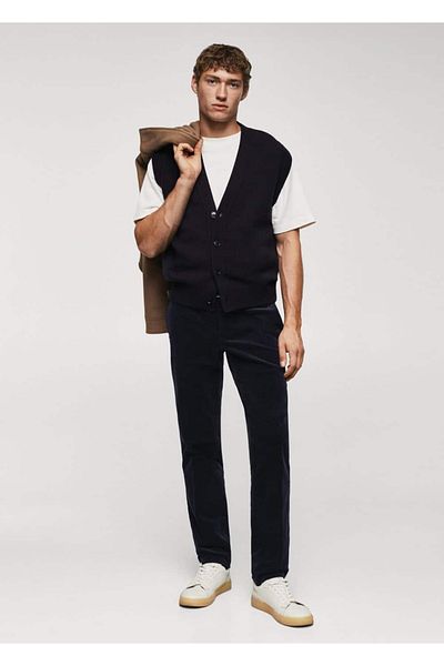 MANGO Man Slim Fit Micro Corduroy Παντελόνι