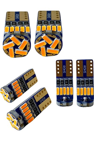 Genel Markalar Turuncu 15 LED T10 Park Ampulü, Plaka, Tavan, Iç Ortam Aydınlatma Dipsiz LED Ampül 15 Ledli