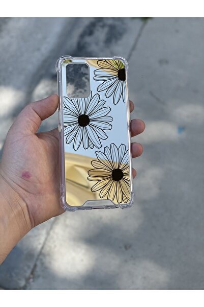 PERAX Huawai P40 Pro Uyumlu Silver Aynalı Darbe Korumalı Çiçek Tasarımlı Sili...